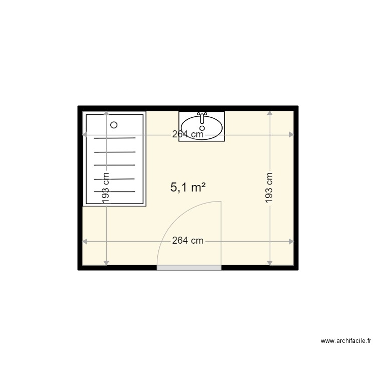 DENEUVILLE NATHALIE . Plan de 1 pièce et 5 m2