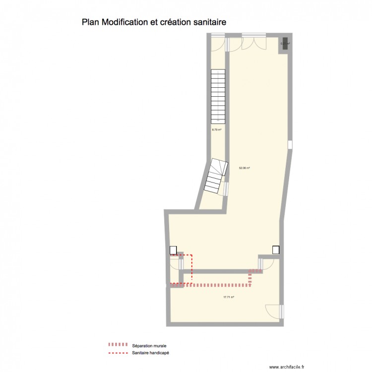 Plan Création sanitaires. Plan de 0 pièce et 0 m2