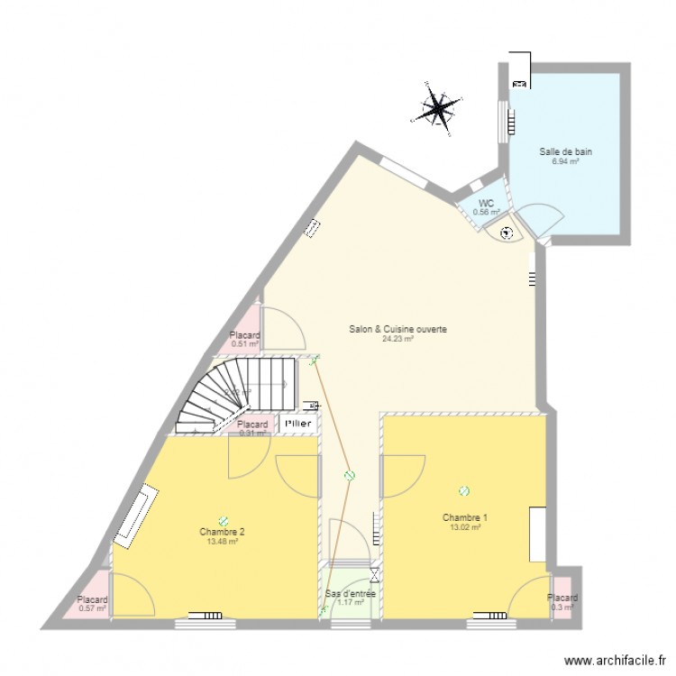 Appartement après. Plan de 0 pièce et 0 m2