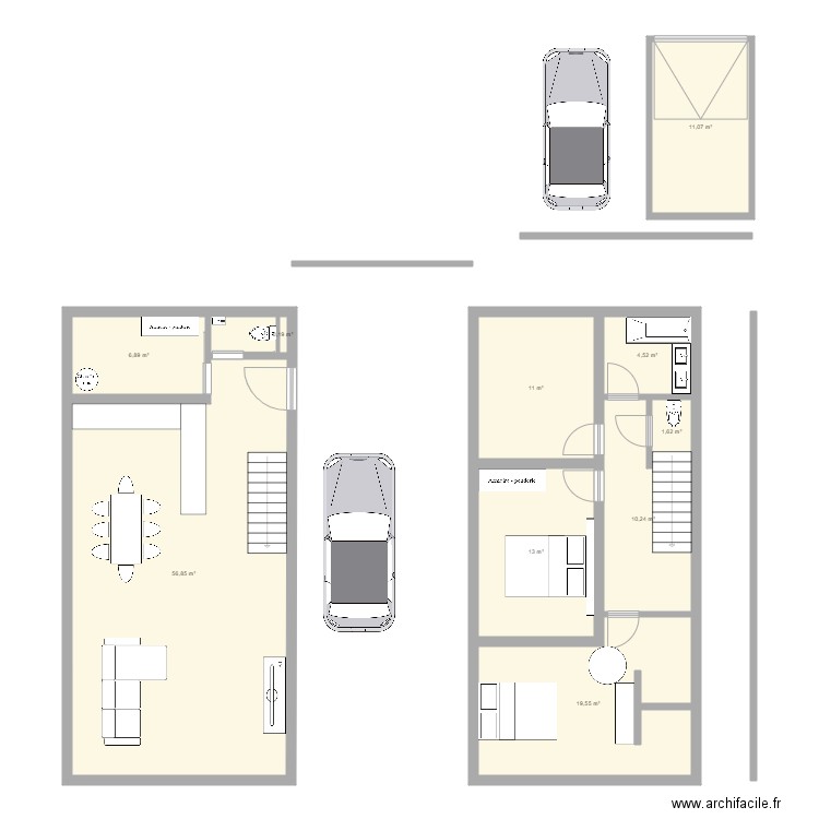 108 type genay-noailleux. Plan de 10 pièces et 135 m2