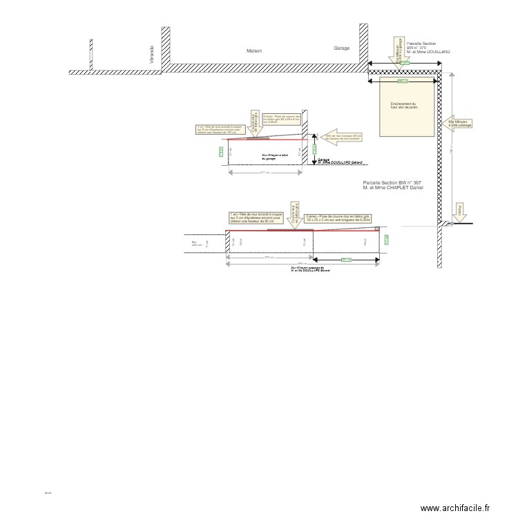 Plan clôture en limite Gérard. Plan de 0 pièce et 0 m2