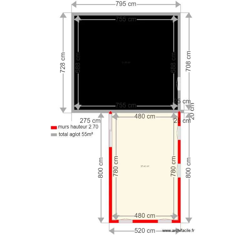 mure a monter 1 er. Plan de 