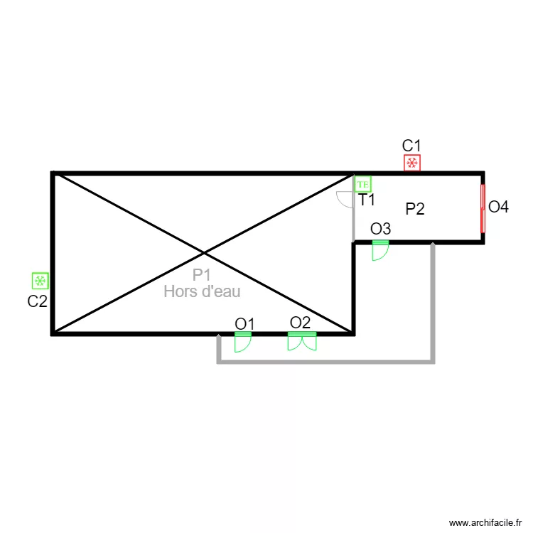 ABC0005logement. Plan de 