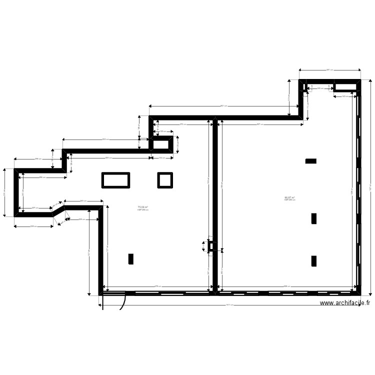 94LB10-12H existant. Plan de 8 pièces et 178 m2