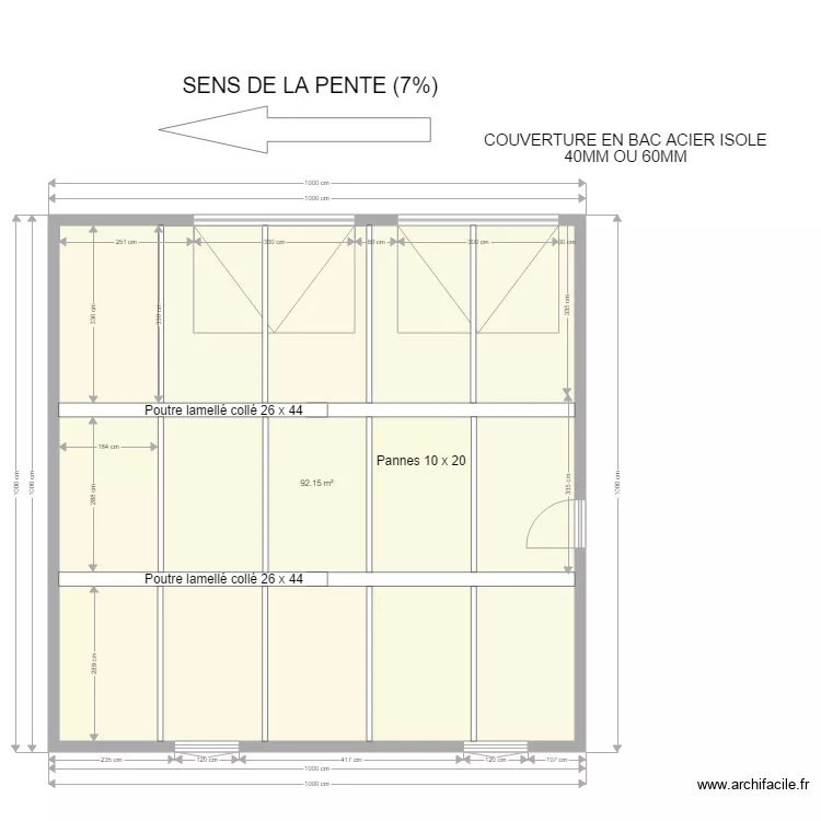10 x 10 charpente. Plan de 