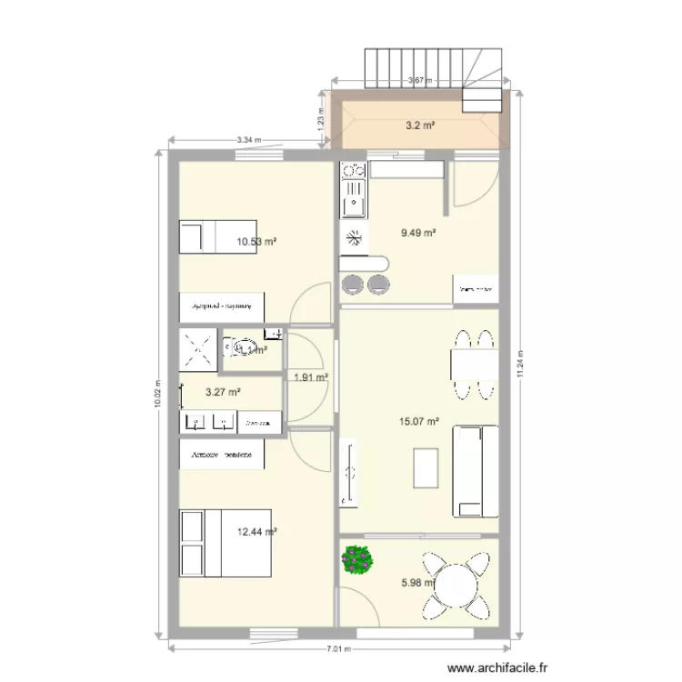 Appartement 70 M2 Haut. Plan de 