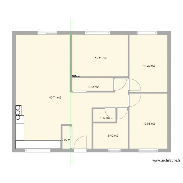 Fred et Cyrielle rdc modifié. Plan de 0 pièce et 0 m2