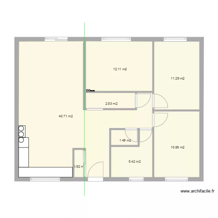 Fred et Cyrielle rdc modifi&eacute;. Plan de 