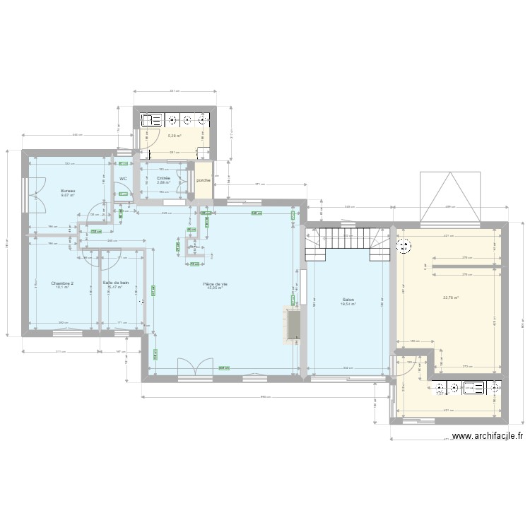 01/2023. Plan de 15 pièces et 158 m2