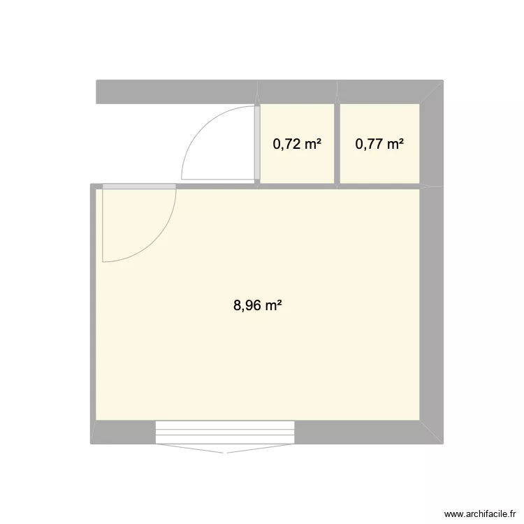 chambre actuelle. Plan de 