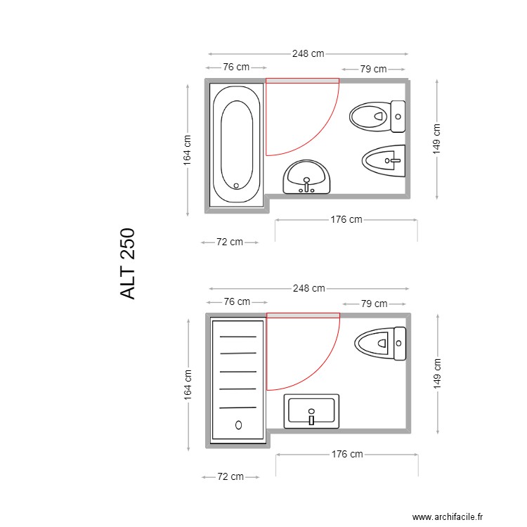 DAVIN . Plan de 1 pièce et 3 m2