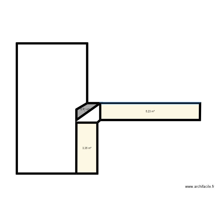 BERVAS. Plan de 3 pièces et 9 m2