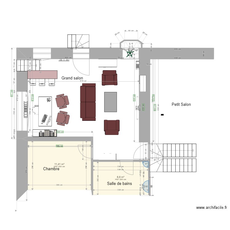 studio TER. Plan de 2 pièces et 18 m2