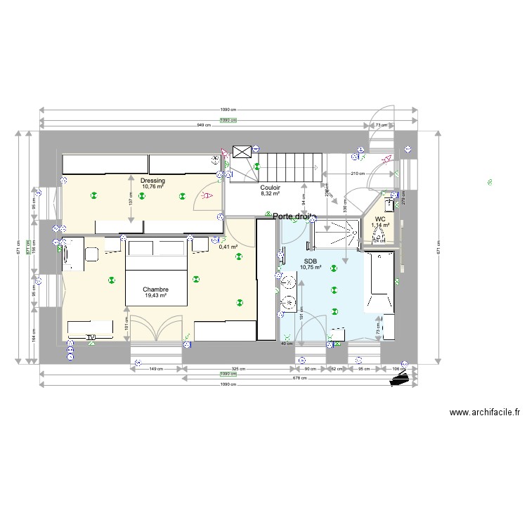 ANAIS BAT1 RDC ELEC 11 01 2023. Plan de 6 pièces et 107 m2