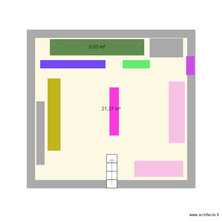 plan 2. Plan de 2 pièces et 23 m2