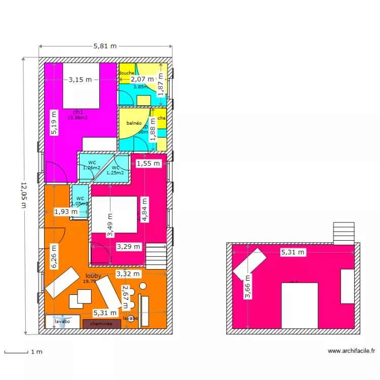 d&eacute;pendance les genettes. Plan de 