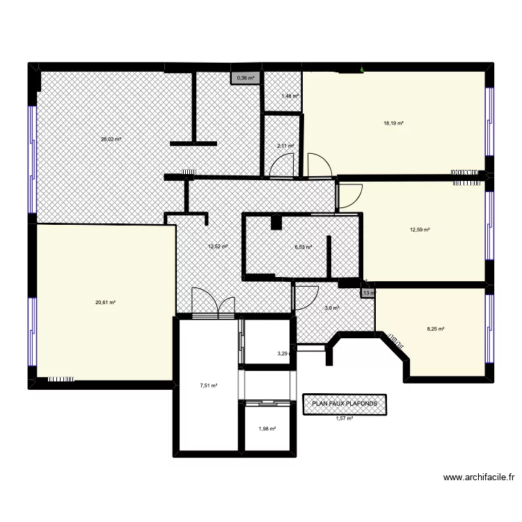 PLAN  FAUX  plafonds. Plan de 