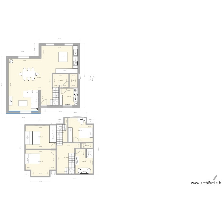 cote nickeltregretge. Plan de 11 pièces et 131 m2