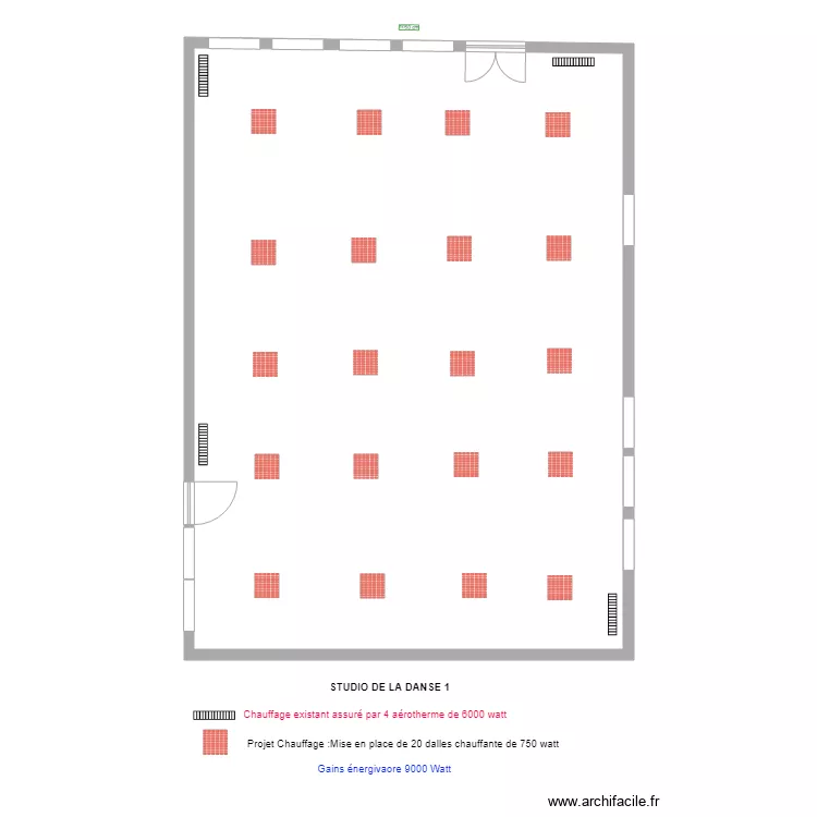 STUDIO DE LA DANSE . Plan de 