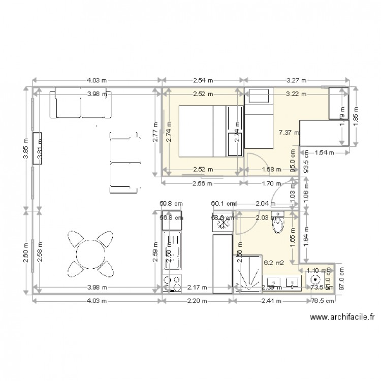 Appartement Sanary su Mer salon 3 fenetres 2 chambrettes 2. Plan de 0 pièce et 0 m2