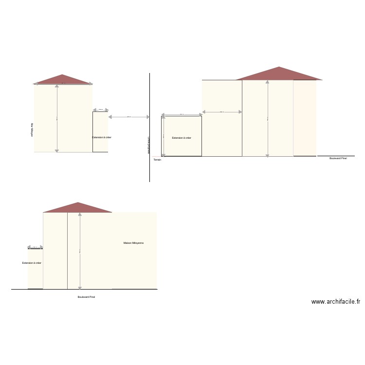 Plan de coupe Projet Extension vegétalisé. Plan de 0 pièce et 0 m2