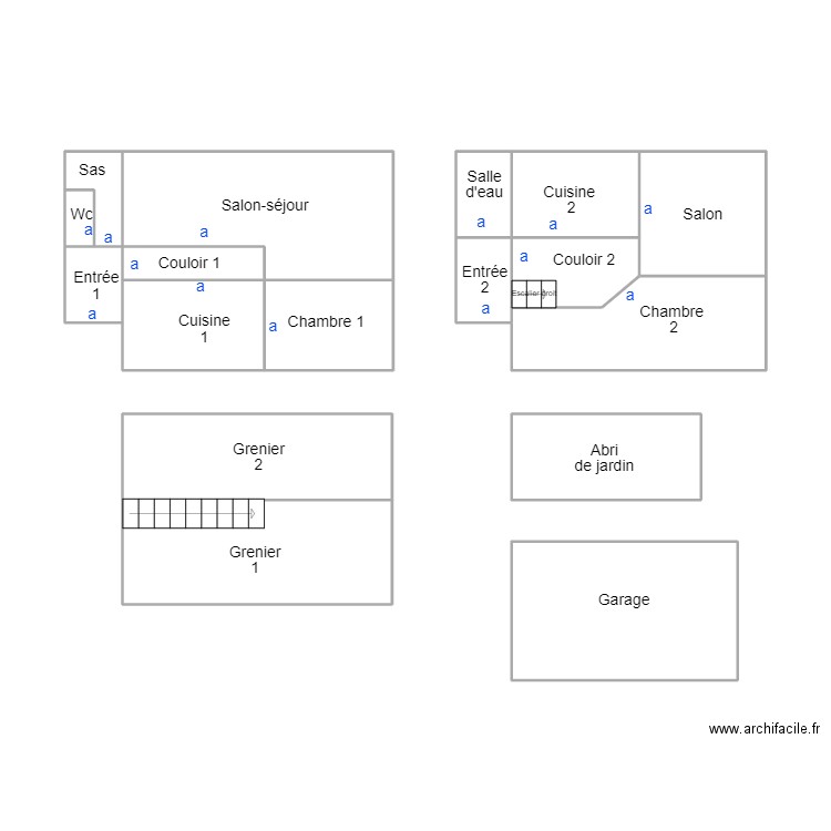 LEGUILINEC LECALVEZ. Plan de 16 pièces et 55 m2