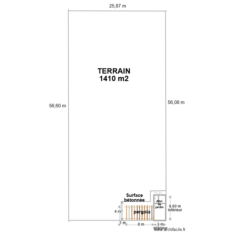 plan terrain4. Plan de 2 pièces et 15 m2