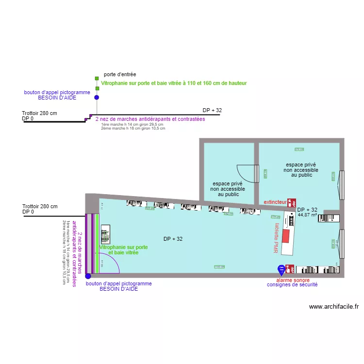TAKLOPE STORE APRES TRAVAUX. Plan de TAKLOPE STORE APRES TRAVAUX. Plan de
