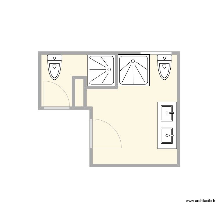 erika PROJET. Plan de 3 pièces et 7 m2