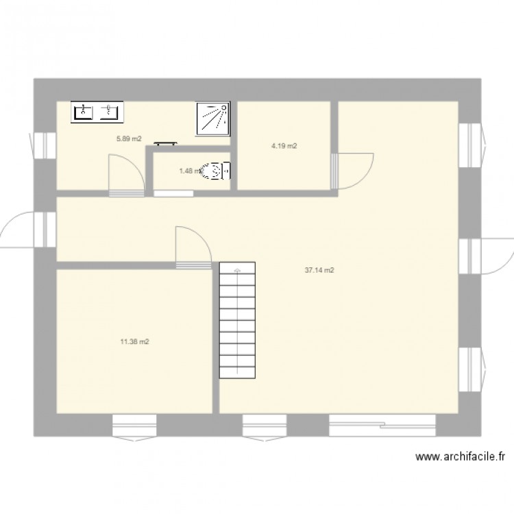  7X9  Plan  5 pi ces 60 m2 dessin  par Jul3