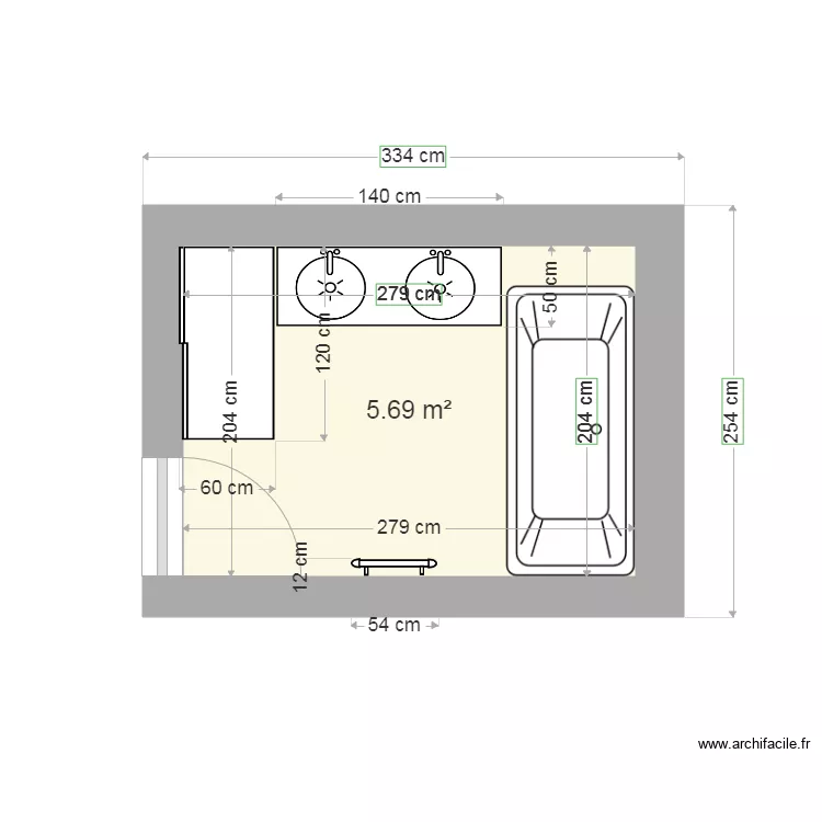SDB RDC. Plan de SDB RDC. Plan de