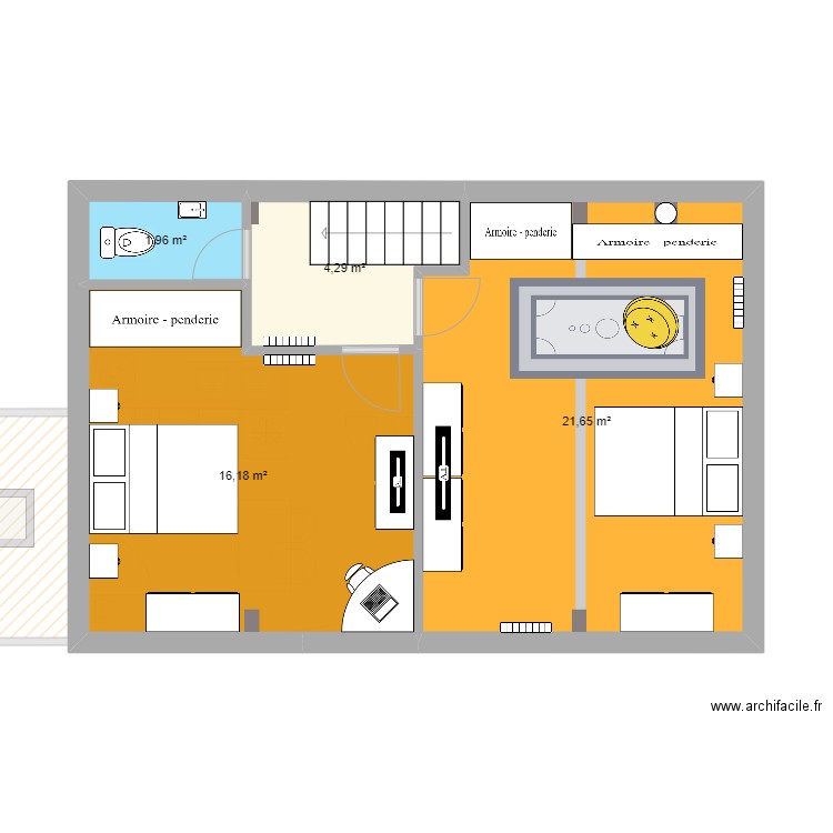 ANGELY. Plan de 9 pièces et 110 m2