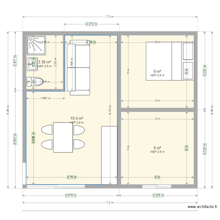 Bungalow02. Plan de 0 pièce et 0 m2