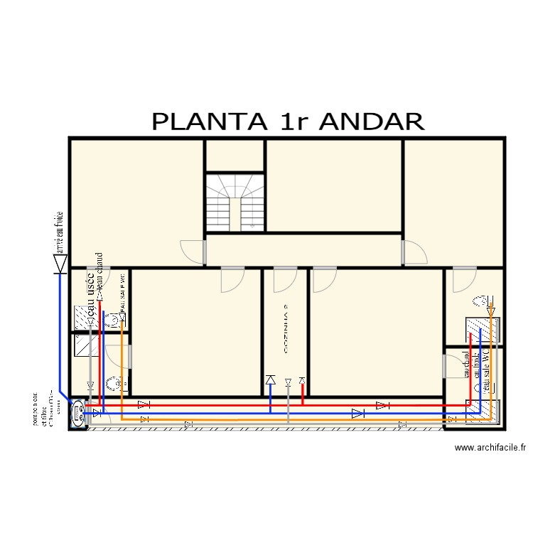 Luanda 2-2. Plan de 15 pièces et 143 m2