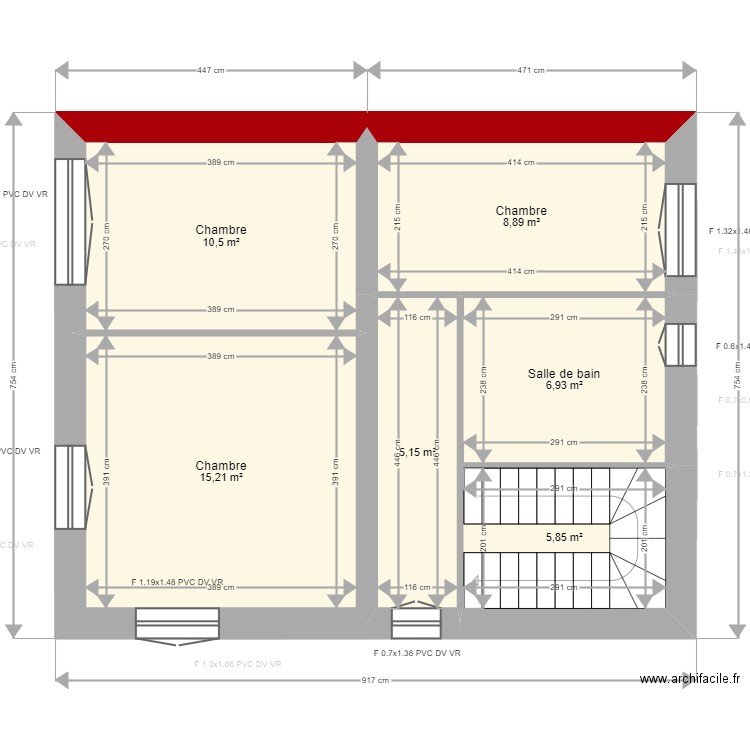 Legraux . Plan de 11 pièces et 100 m2