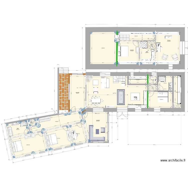 grange 24déc 2021 . Plan de 21 pièces et 323 m2