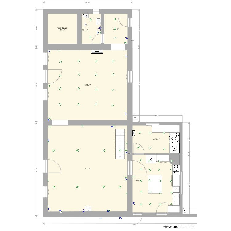 colas 27 01 22 rdc. Plan de 30 pièces et 607 m2