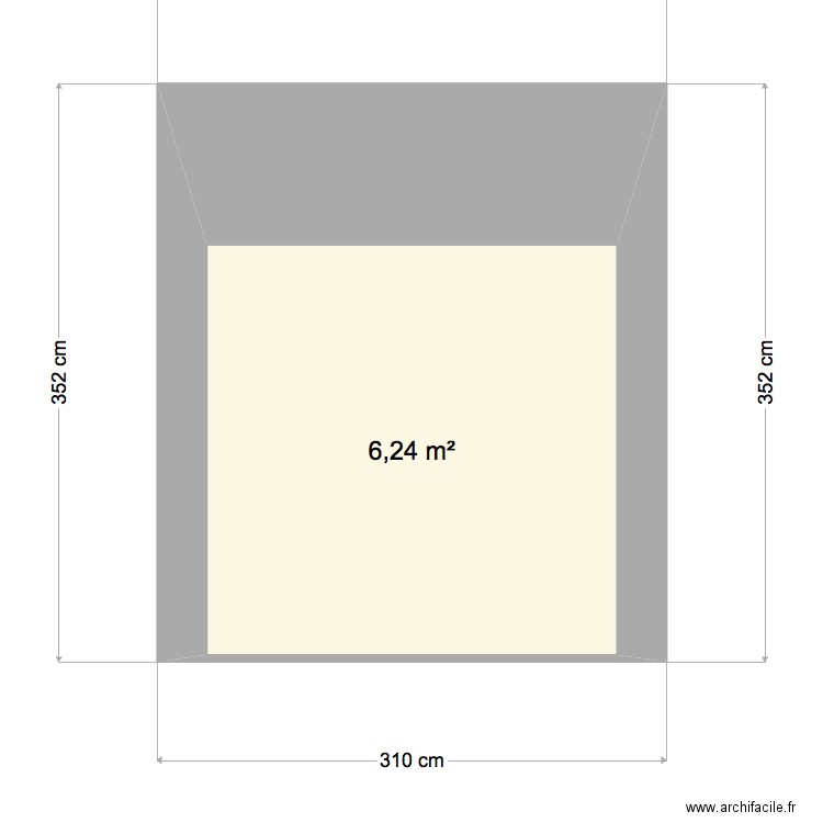 plan de face garage 2. Plan de 1 pièce et 6 m2