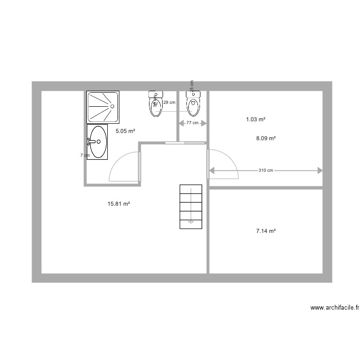 sdb penerf 2. Plan de 0 pièce et 0 m2