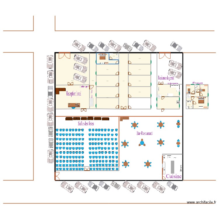 Projet de construction d un motel a Muzinda. Plan de 0 pièce et 0 m2