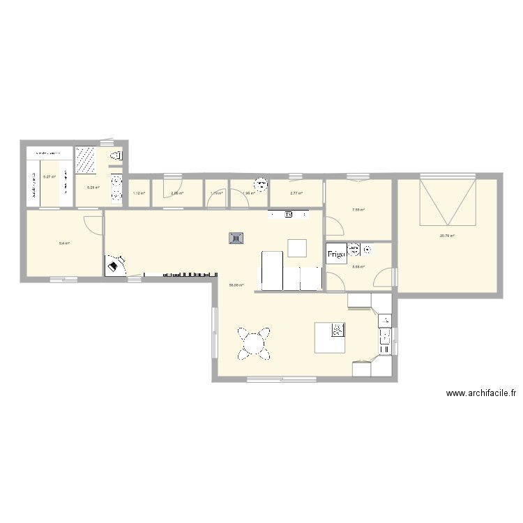 plan n 1. Plan de 0 pièce et 0 m2