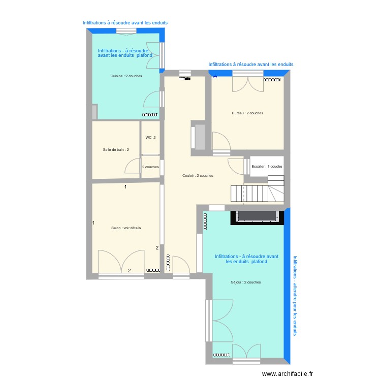 Rez de chaussée peintures. Plan de 0 pièce et 0 m2