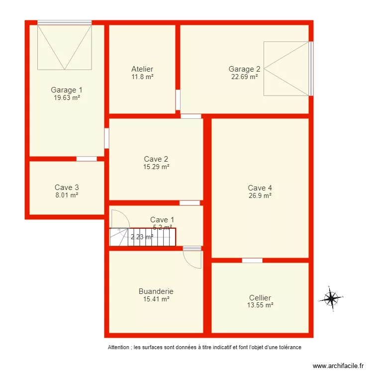 BI 2501 sous sol non c&ocirc;t&eacute;. Plan de 