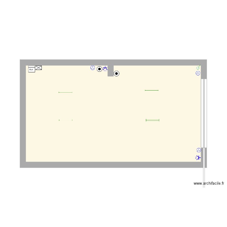 électricité garage. Plan de 1 pièce et 32 m2