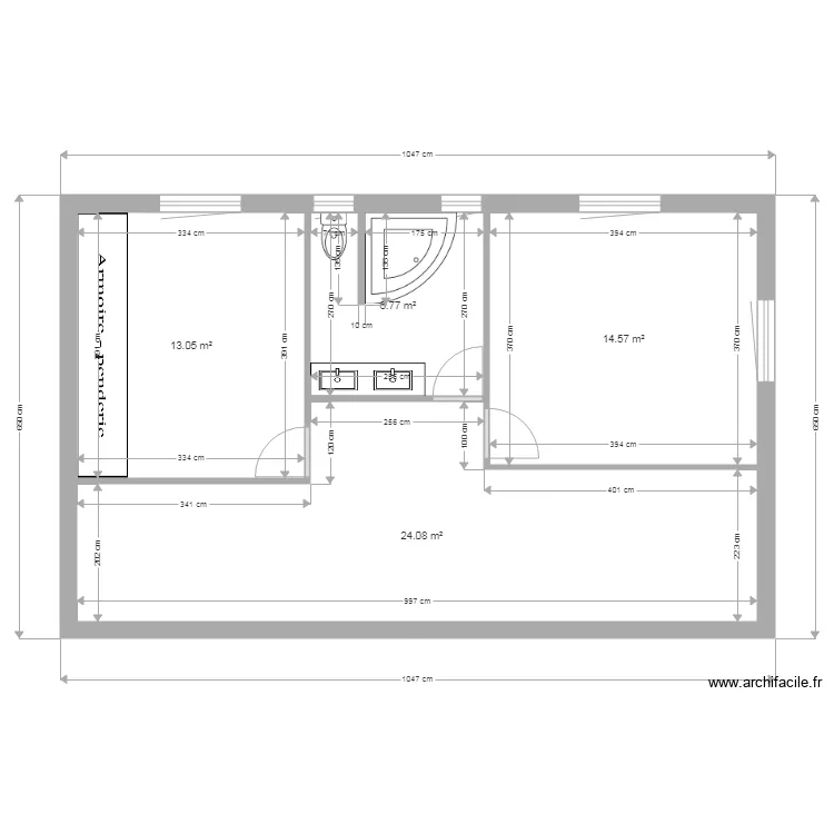 fouque aix sdb existante. Plan de 