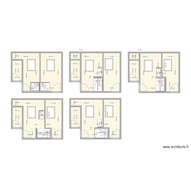 SdB 3e St Cast. Plan de 15 pièces et 63 m2