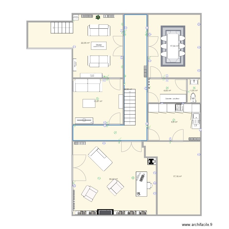 RDC Sergines. Plan de 0 pièce et 0 m2