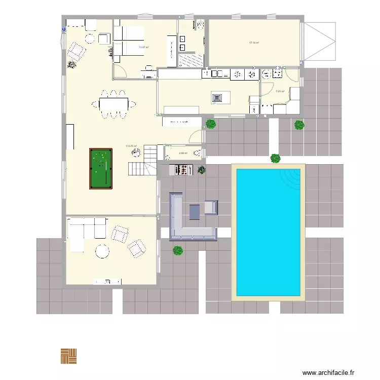 MAISON REZ DE CHAUSSE. Plan de 