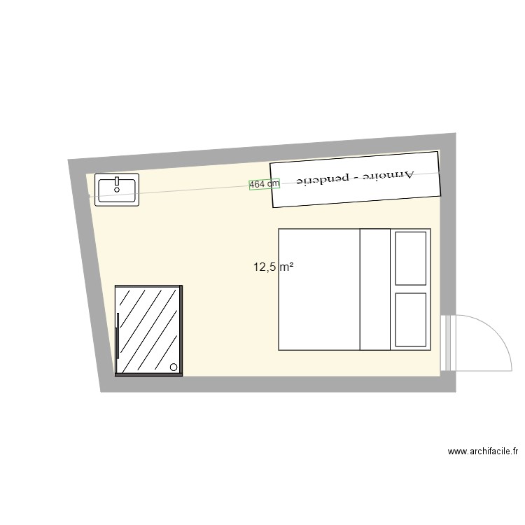 chambre. Plan de 0 pièce et 0 m2