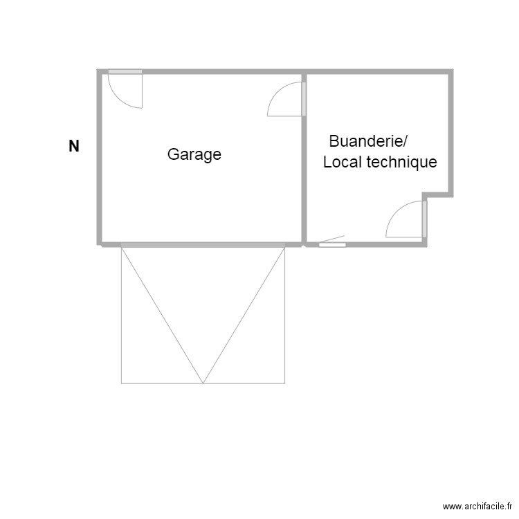 VBBBB. Plan de 2 pièces et 12 m2